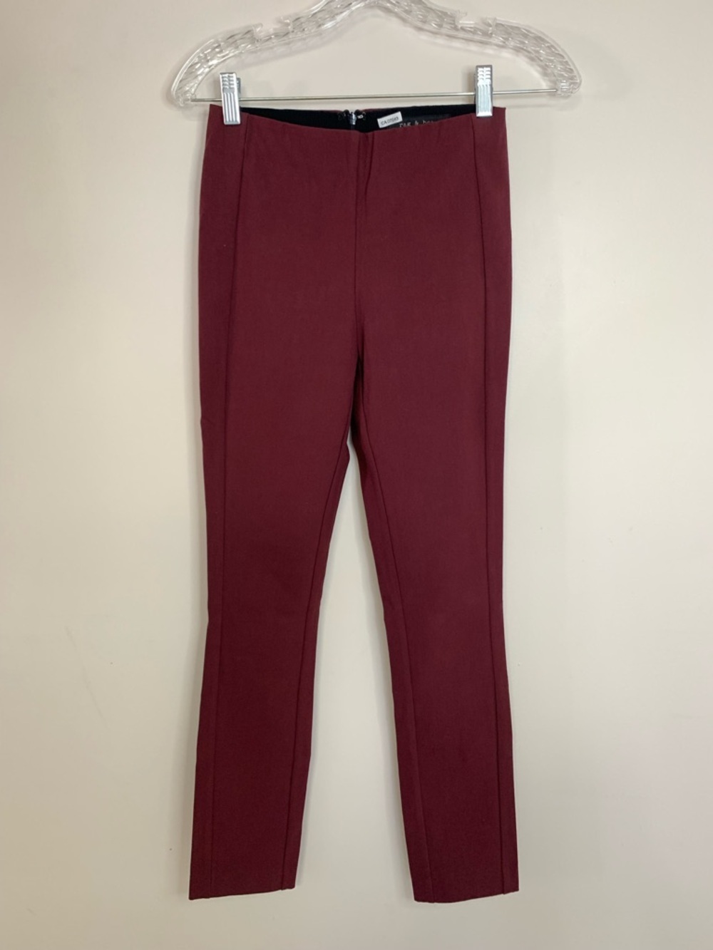 Rag & Bone High-Waist Burgundy Slim Trousers